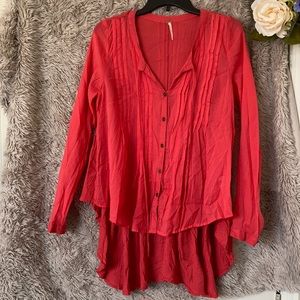 free people high low button up blouse